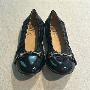 Lalisa Navy Blue Buckle Ballet Flat